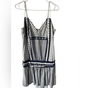 American Eagle Drop Waist Dress polka dot strip size large